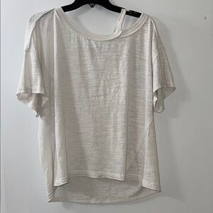 We The Free Cream Asymmetrical Flutter Sleeve Tee